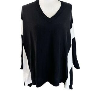 PLANET by Lauren G Womens Poncho Knit Sweater One Size V-neck Minimalist Boxy